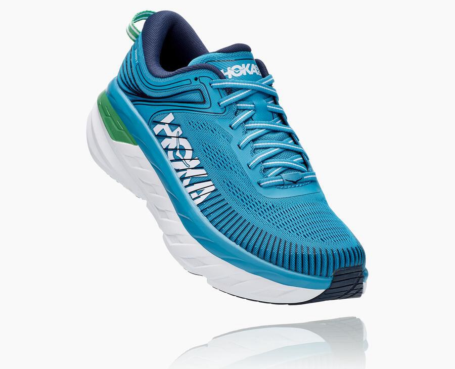 Hoka One One Tenisky Panske Modre/Biele - Bondi 7 - 78964-LXJS